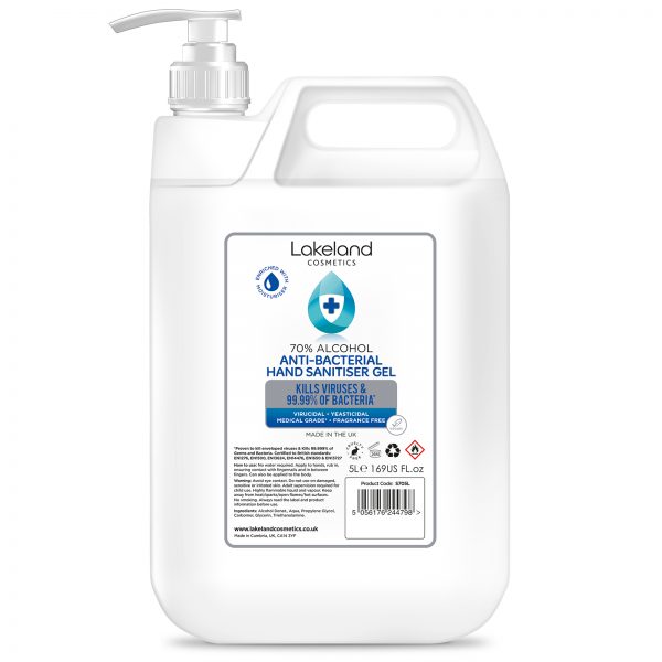 Lakeland 5L Hand Sanitiser Gel 70% Alcohol